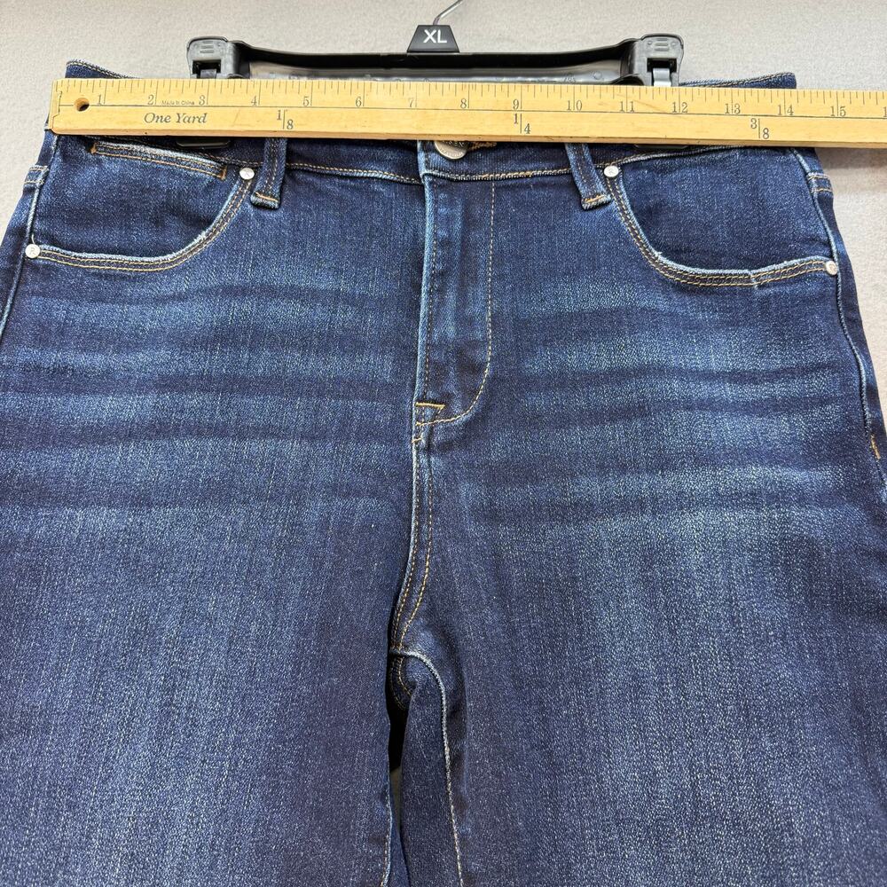 Risen Jeans Women's 9/29 Dark Blue Bootcut Raw Hem High Rise Fit EUC - Picture 10 of 14